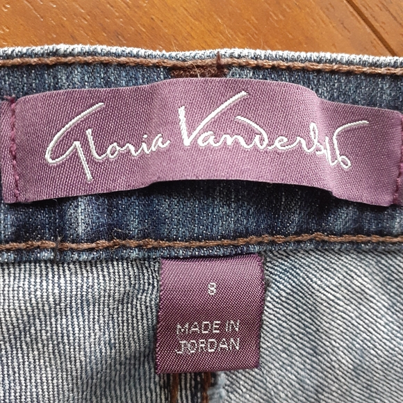 Studded Pocket Gloria Vanderbilt Barely Boot Blue Jeans Bedazzled Rhinestone - Picture 3 of 9